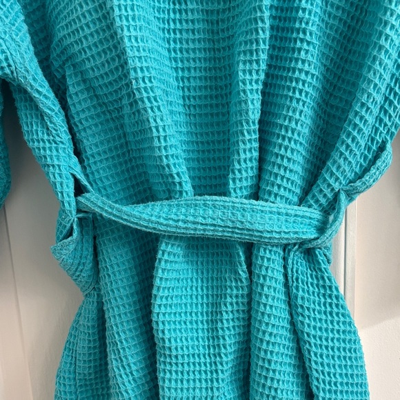 Turquoise Waffle Knit Robe - Picture 6 of 9